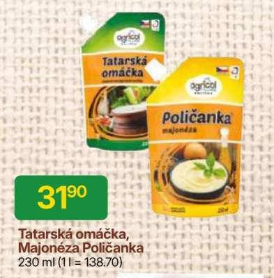 TATARSKÁ OMÁČKA, MAJONÉZA POLIČANKA