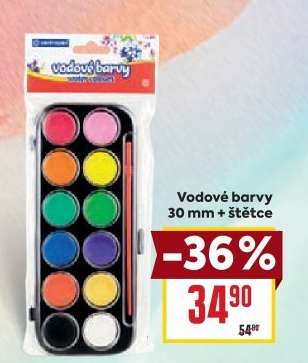 Vodové barvy 30 mm + štětce