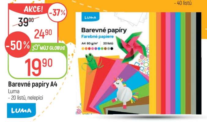 Barevné papíry A4