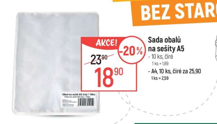 Sada obalů na sešity A5