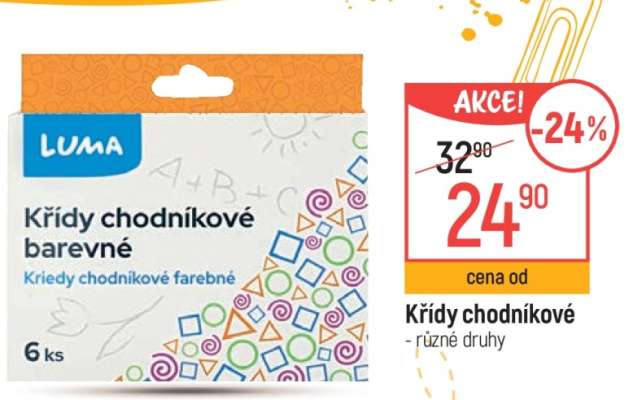 Křídy chodníkové barevné