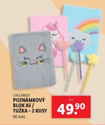 CRELANDO POZNÁMKOVÝ BLOK A5 / TUŽKA – 2 KUSY
