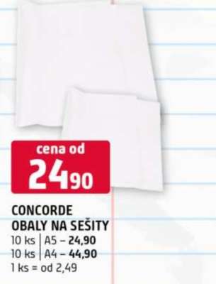CONCORDE OBALY NA SEŠITY