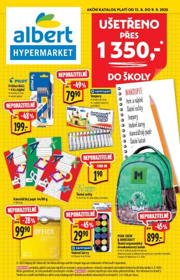 Leták Albert Hypermarket - 13.8.2025 - 9.9.2025.