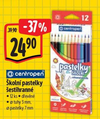 Školní pastelky šestihranné