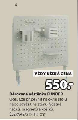 Děrovaná nástěnka FUNDER
