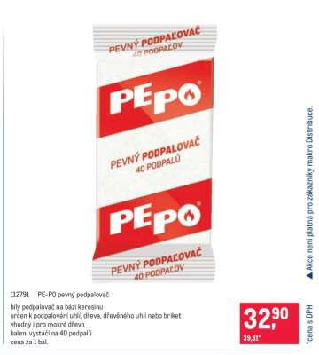 Pe-Po pevný podpalovač