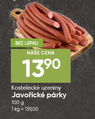 KOSTELECKÉ UZENINY JAVOŘICKÉ PÁRKY
