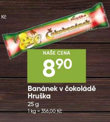 Banánek v čokoládě Hruška