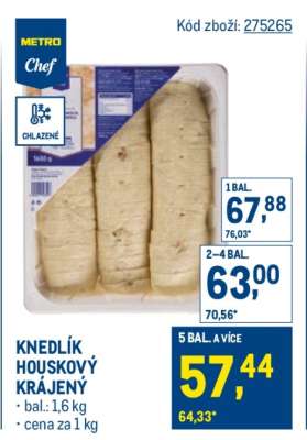 KNEDLÍK HOUSKOVÝ KRÁJENÝ