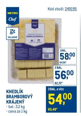 KNEDLÍK BRAMBOROVÝ KRÁJENÝ