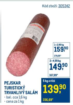 PEJSKAR TURISTICKÝ TRVANLIVÝ SALÁM