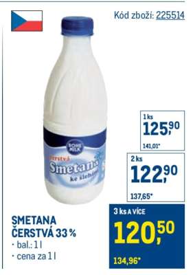 SMETANA ČERSTVÁ 33 %
