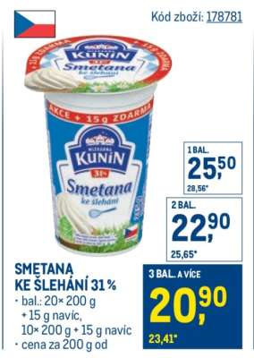 Smetana ke šlehání 31 %