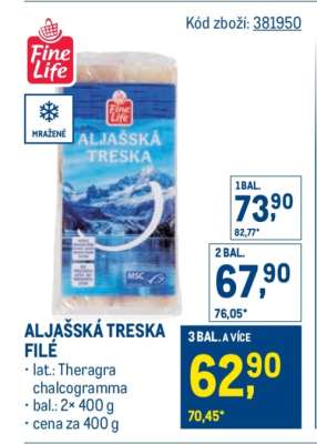 Aljašská treska filé