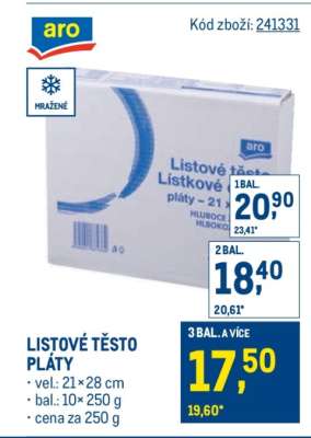 LISTOVÉ TĚSTO PLÁTY