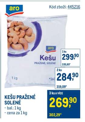 Kešu pražené solené