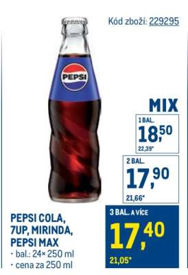 PEPSI COLA, 7UP, MIRINDA, PEPSI MAX