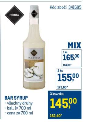 Bar syrup