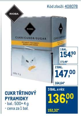 Cukr třtinový pyramidky