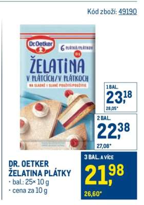 DR. OETKER ŽELATINA PLÁTKY
