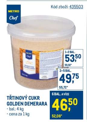 Třtinový cukr Golden Demerara