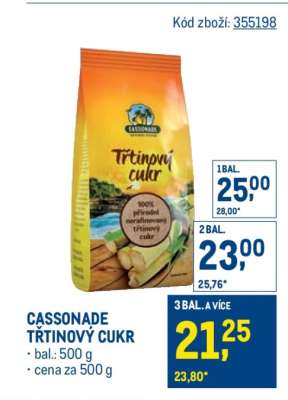 Cassonade Třtinový cukr