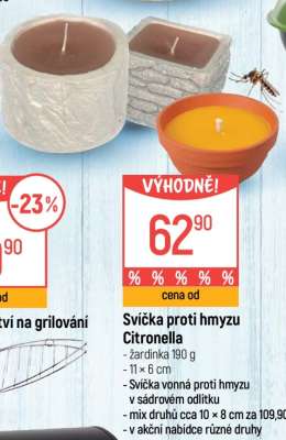 Svíčka proti hmyzu Citronella