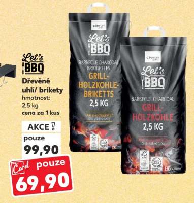 Let's BBQ Dřevěné uhlí/brikety