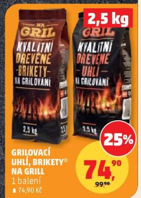 Grilovací uhlí, brikety na grill