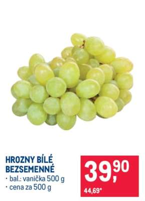 Hrozny bílé bezsemenné