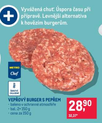VEPŘOVÝ BURGER S PEPŘEM