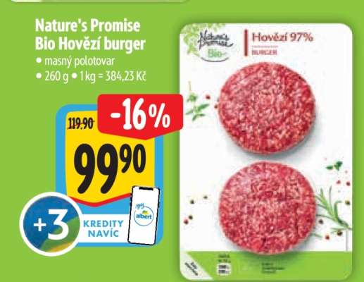 Nature’s Promise Bio Hovězí burger