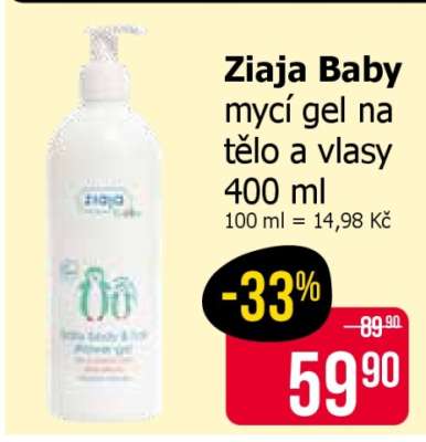 Ziaja Baby mycí gel na tělo a vlasy 400 ml