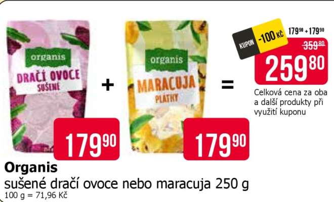 Organis sušené dračí ovoce nebo maracuja 250 g