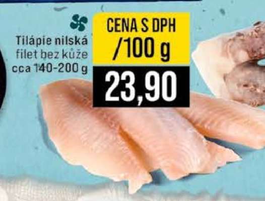 Tilápie nilská filet bez kůže