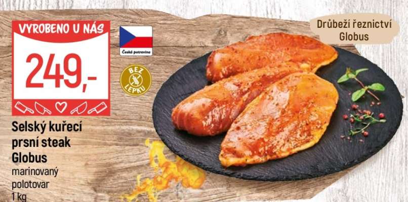Selský kuřecí prsní steak Globus
