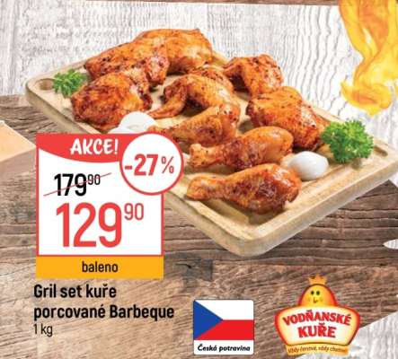 Gril set kuře porcované Barbeque