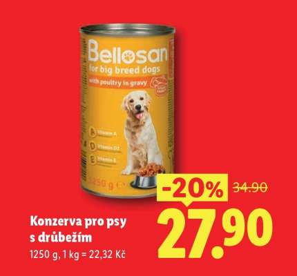 Konzerva pro psy s drůbežím