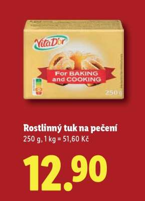 Rostlinný tuk na pečení