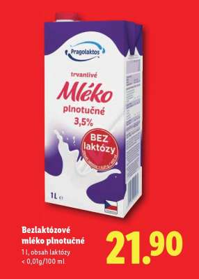 Bezlaktózové mléko plnotučné
