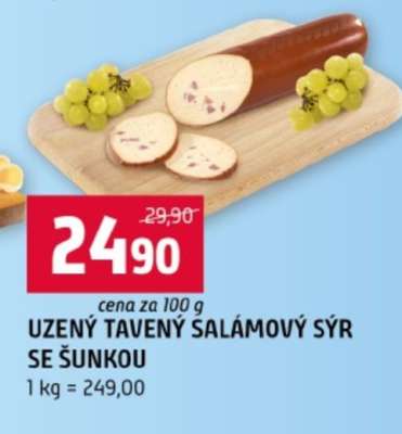 UZENÝ TAVENÝ SALÁMOVÝ SÝR SE ŠUNKOU