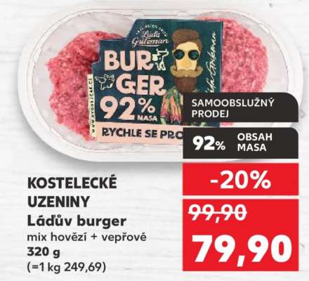 Kostelecké uzeniny Láďův burger