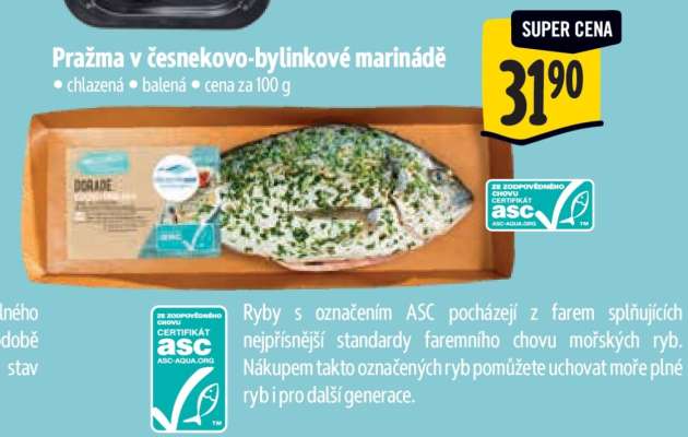 Pražma v česnekovo-bylinkové marinádě