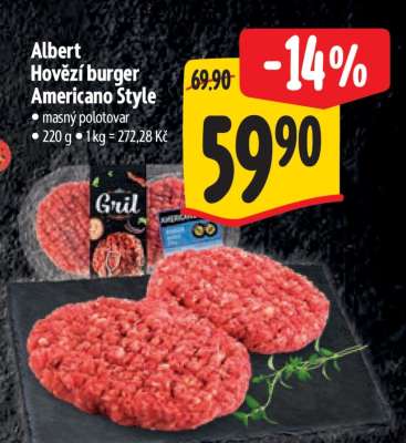 Albert Hovězí burger Americano Style