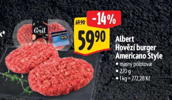 Albert Hovězí burger Americano Style