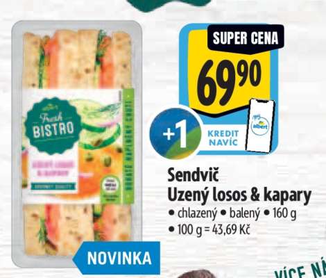 Sendvič Uzený losos & kapary