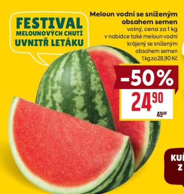 Meloun vodní se sníženým obsahem semen