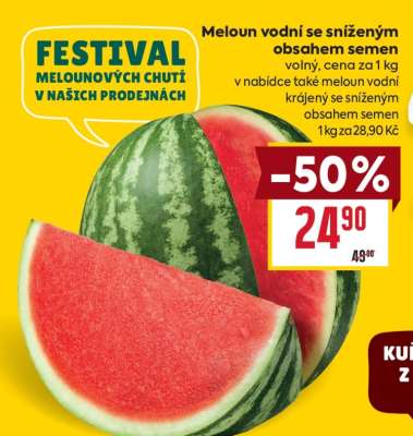 Meloun vodní se sníženým obsahem semen