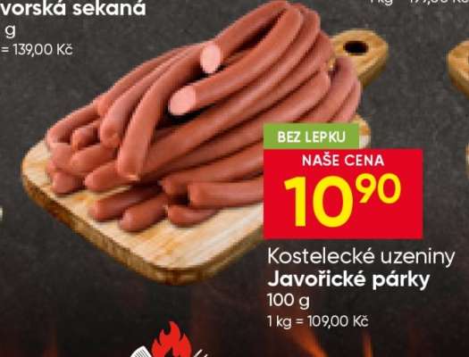 KOSTELECKÉ UZENINY JAVOŘICKÉ PÁRKY